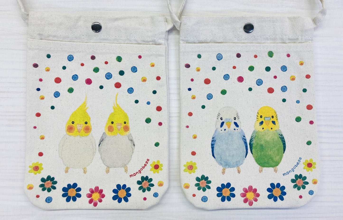 Budgie Small Cotton Crossbody Bag