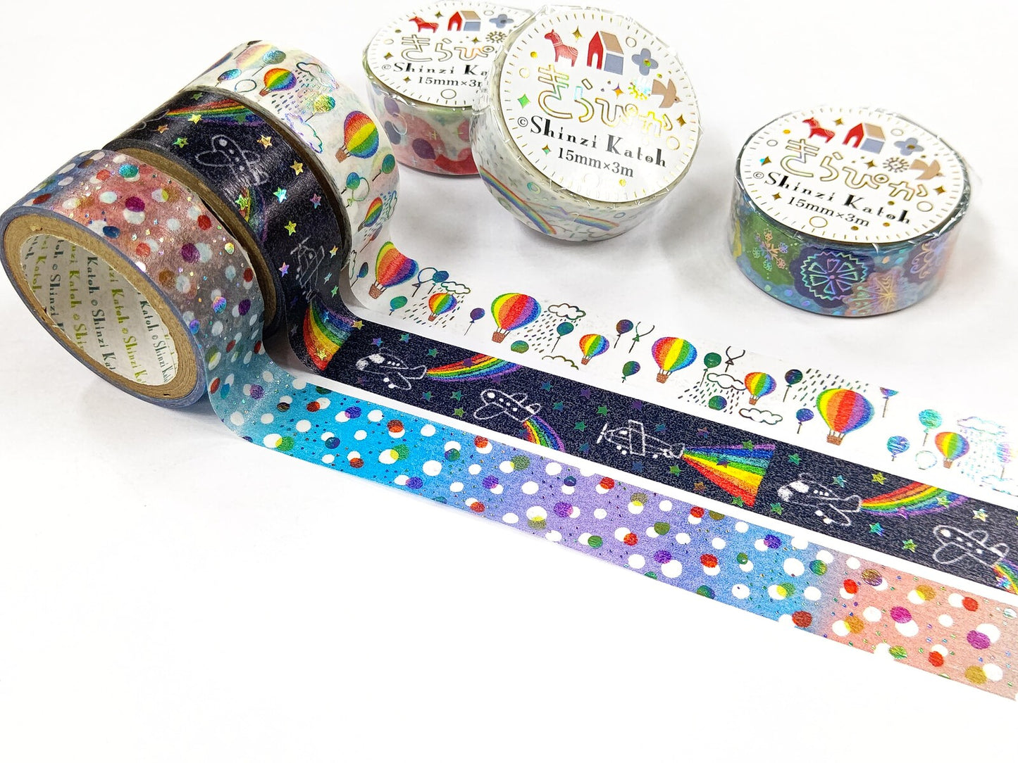 Balloon Rainbow Glitter Japanese Washi Tape Masking Tape Shinzi Katoh Design