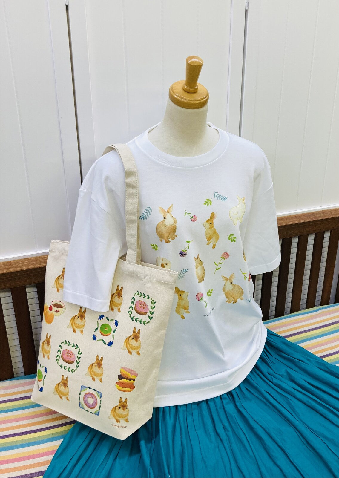 Budgie and Blue Flower Loose Fit T-Shirt (Made to Order)