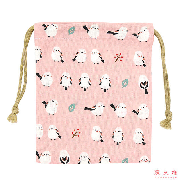 Long-tailed Tit Drawstring Bag Small - Sweet Birdie Boutique International