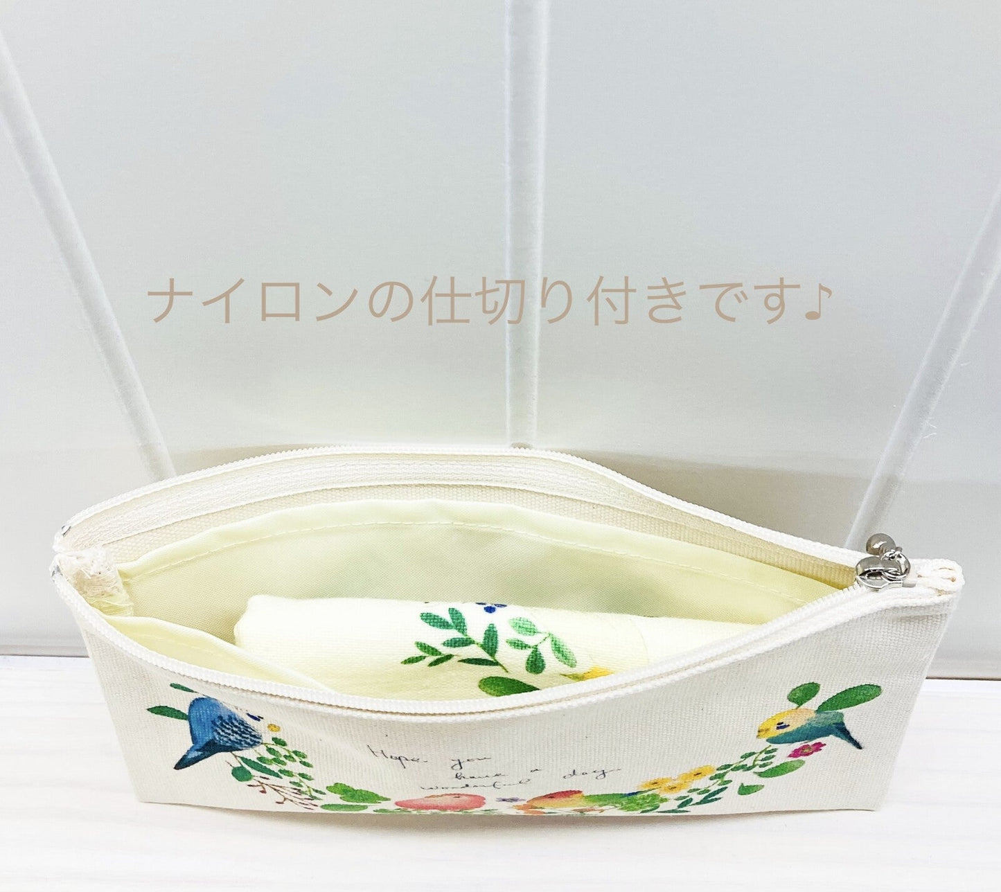 Bird Wreath Zipper Pouch