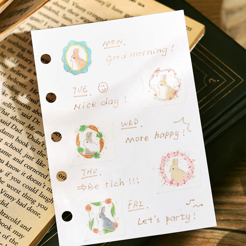 Rabbit Glitter Washi Tape Masking Tape