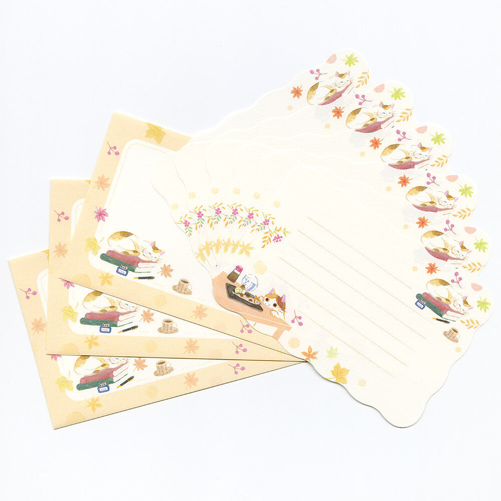 Cat in the Autumn Mini Letter Set