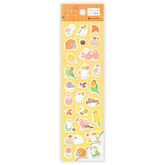 Birds in the Autumn Japanese Washi Stickers