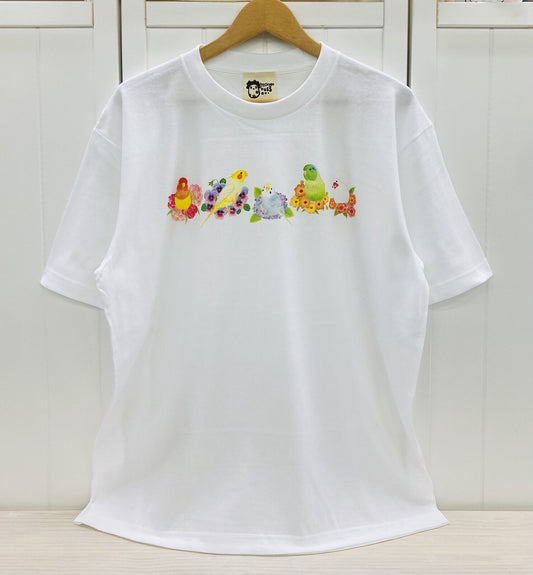Birds & Flower Loose Fit T-Shirt (Made to Order)