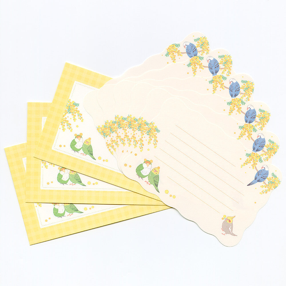 Birds & Mimosa Mini Letter Set