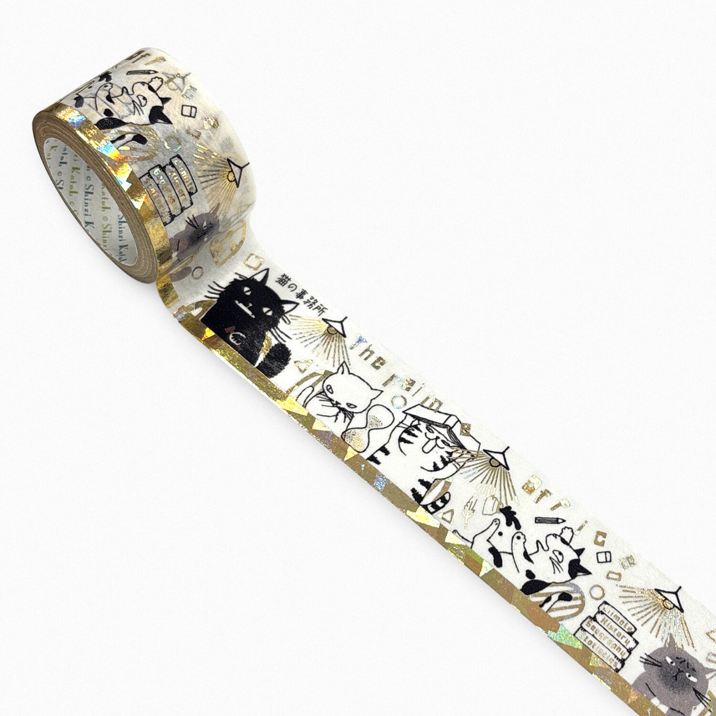 Cat's Office by Kenji Miyazawa Glitter Japanese Washi Tape - Sweet Birdie Boutique International