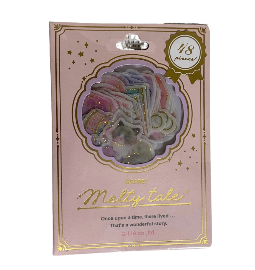 Cat & Lovely Items Stickers Flakes 48 pieces