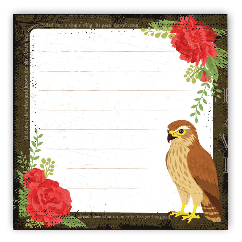 Harris Hawk Square Vintage-style Memo Pad