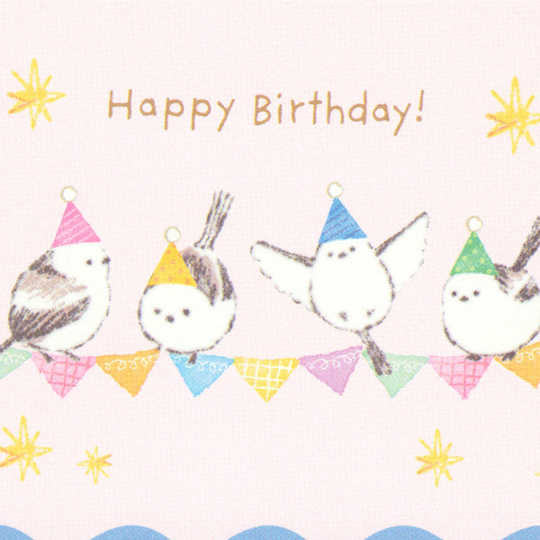 Long-tailed Tit Birthday Card