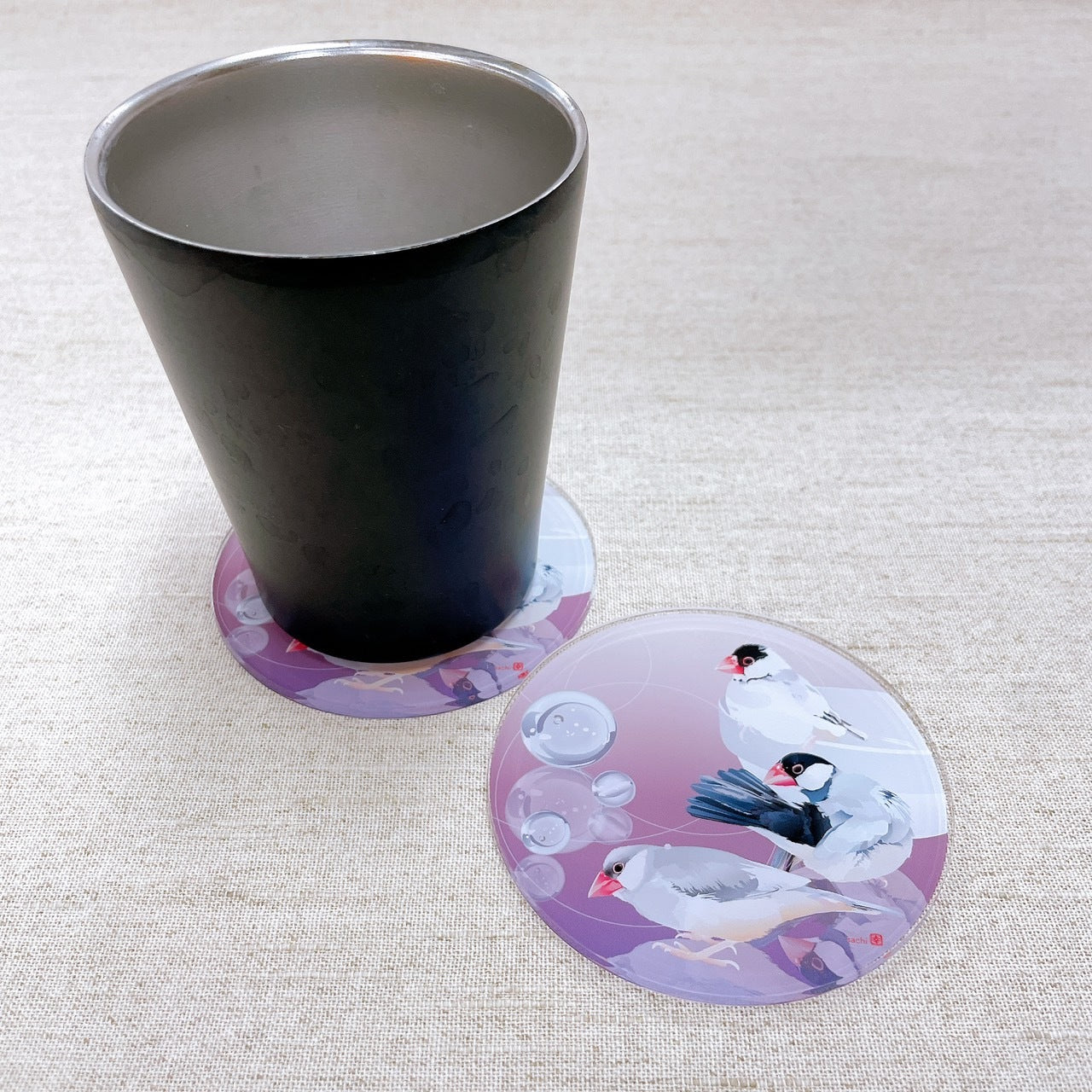 (Made-to-order requests are currently closed. Please wait until we reopen.) Made-to-Order Java Sparrow Acrylic Coaster