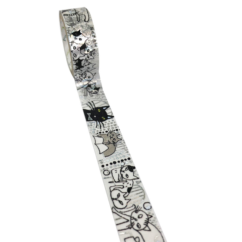 Cat's Office by Kenji Miyazawa Glitter Japanese Washi Tape Masking Tape