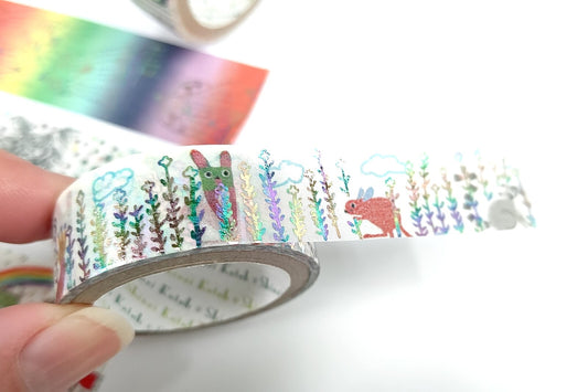 Small Animal Rainbow Glitter Japanese Washi Tape Masking Tape