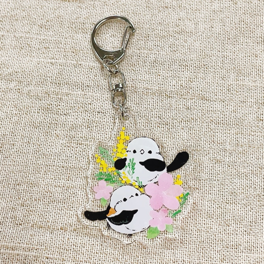 (Made-to-order requests are currently closed. Please wait until we reopen.) Made-to-Order Long-tailed Tit Acrylic Key Holder