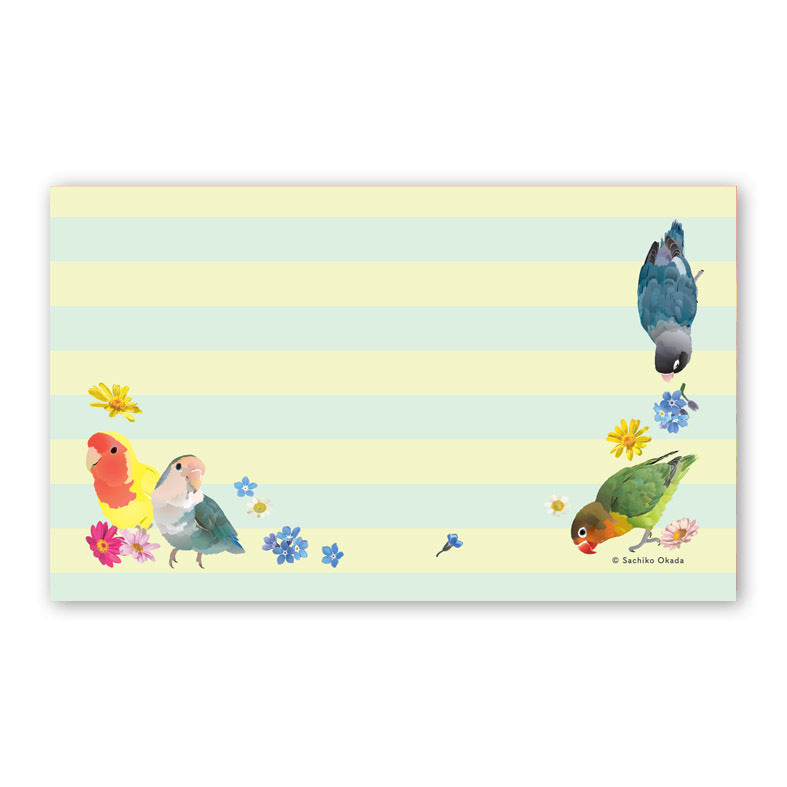 Set of 10 Lovebird Mini Message Card