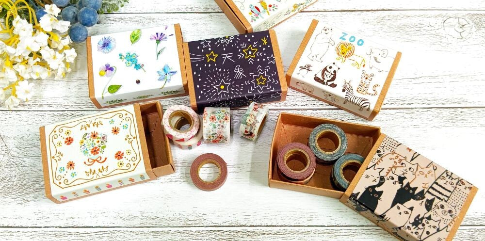 Cats Japanese Washi Tape Masking Tape Sets in Mini Box