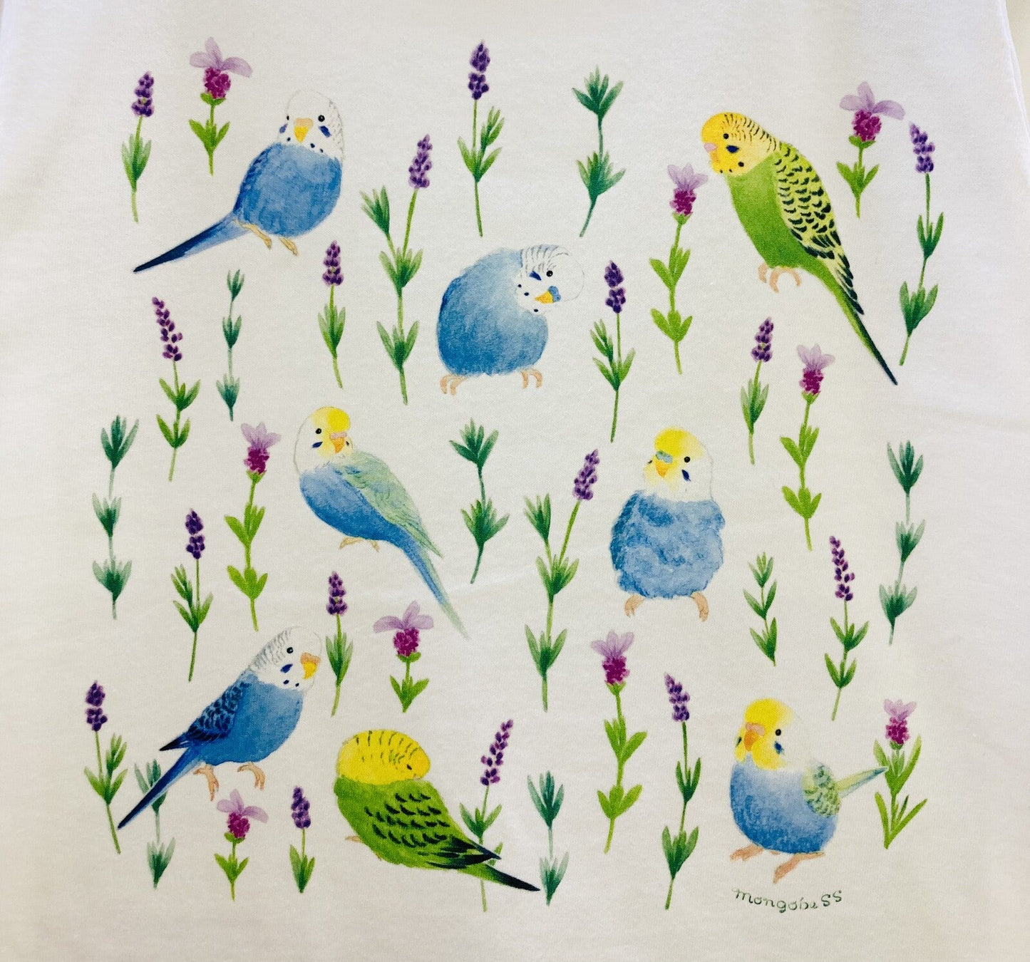 Budgie and Lavender Women's T-shirt  (Made to Order)