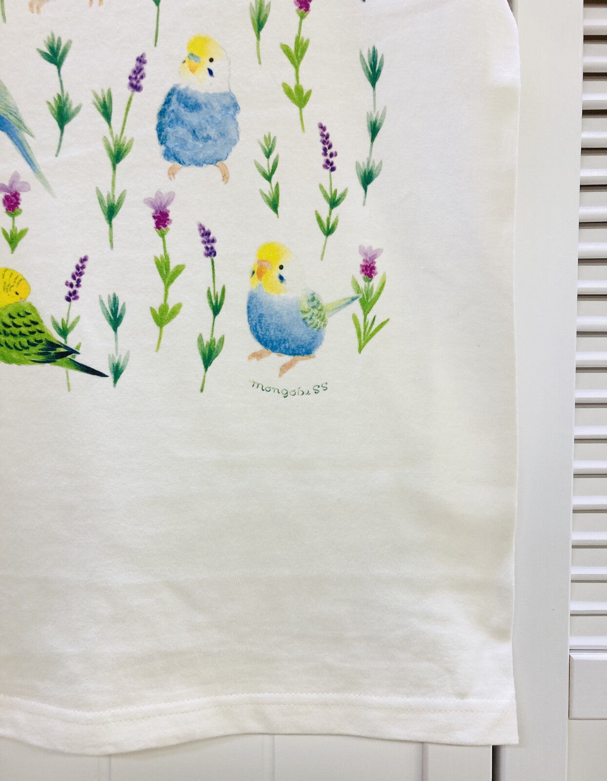 Budgie and Lavender Women's T-shirt  (Made to Order)