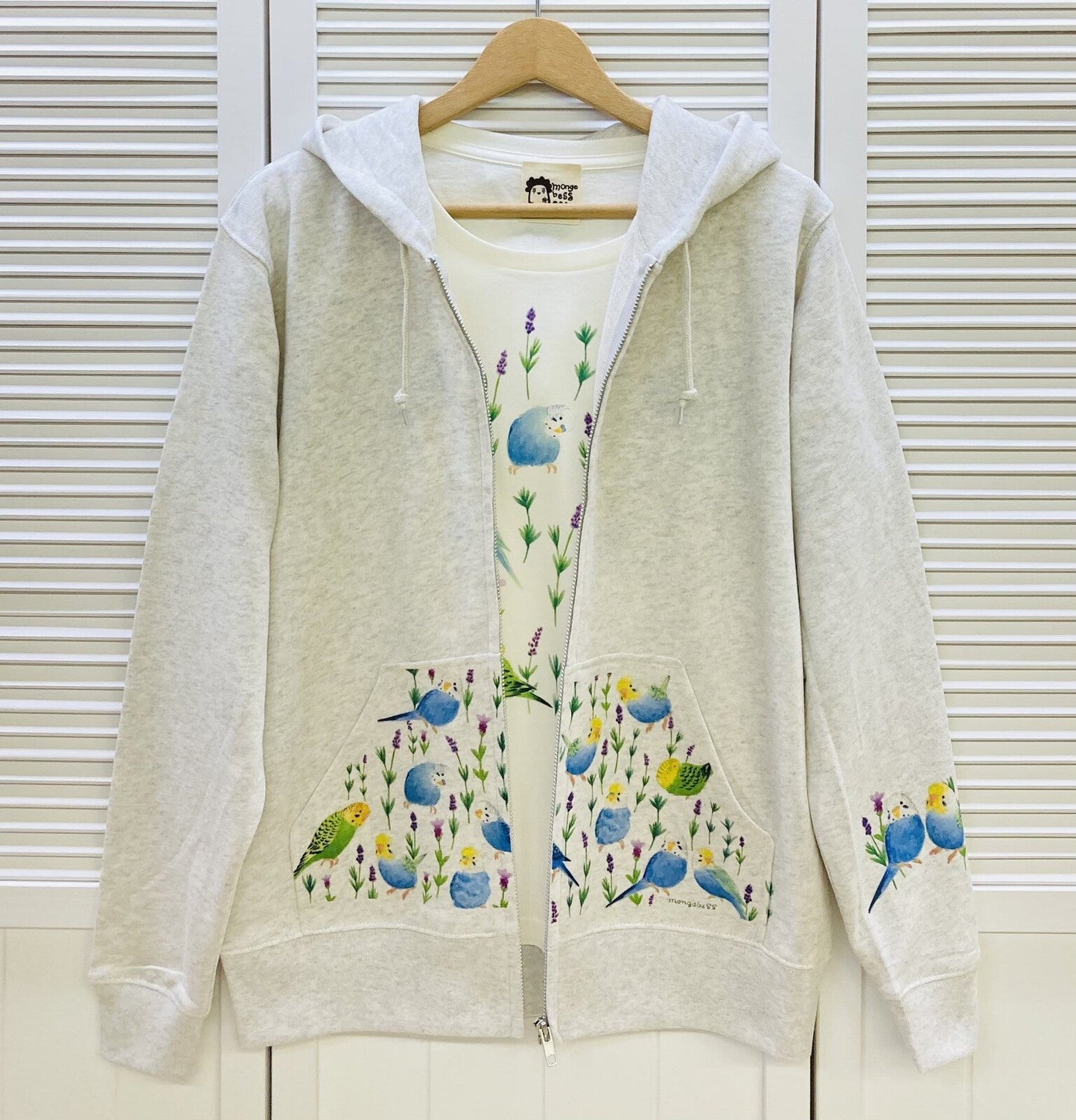 Budgie and Lavender Women's T-shirt  (Made to Order)