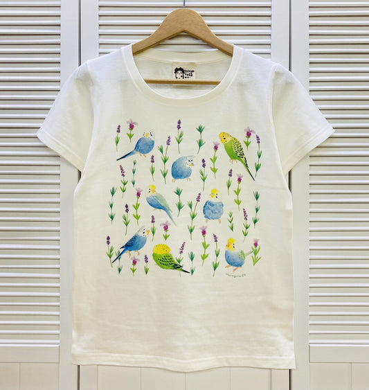 Budgie and Lavender Women's T-shirt  (Made to Order)