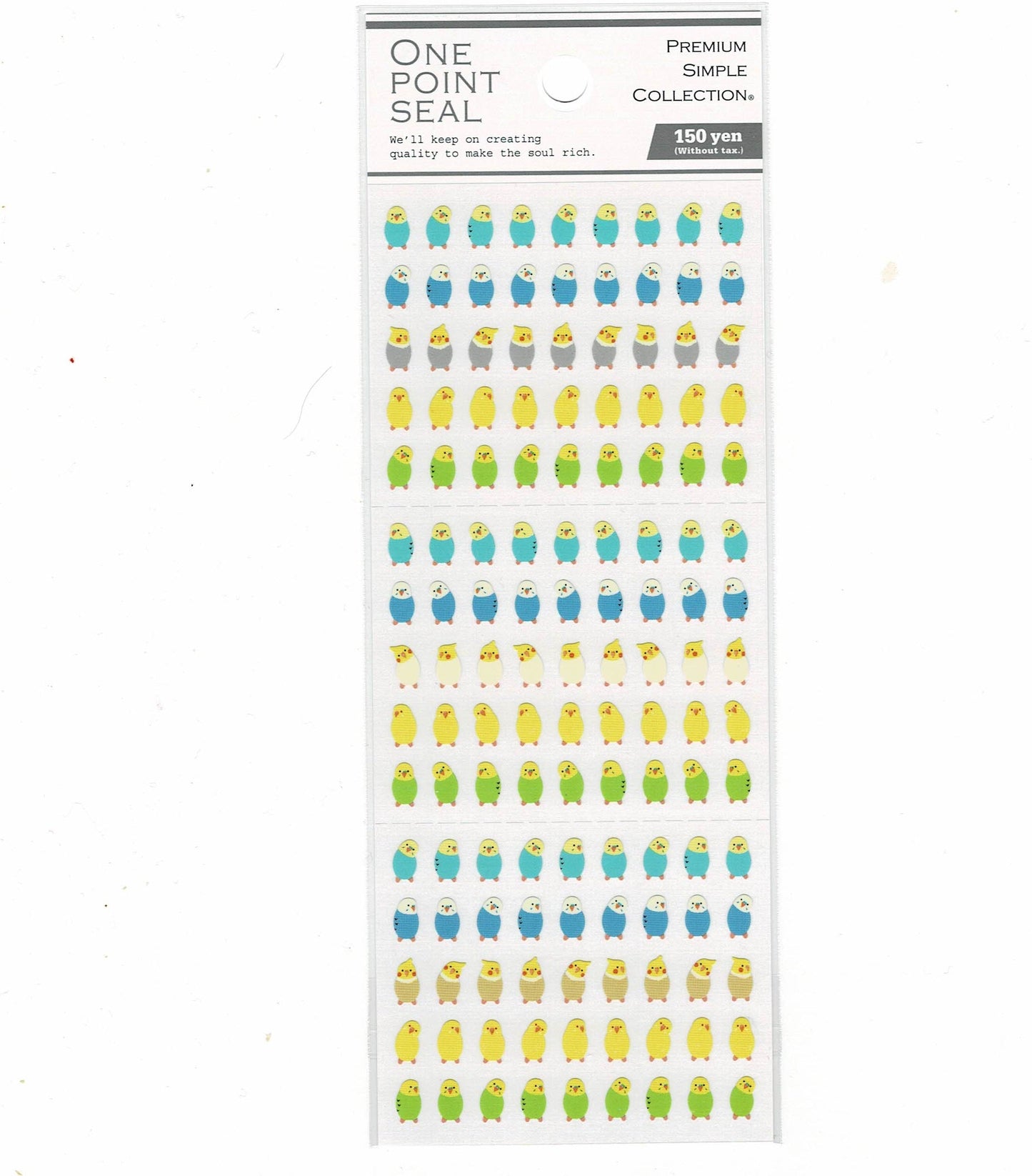 Budgie Cockatiel One Point Stickers - Sweet Birdie Boutique International