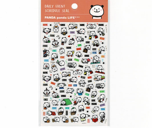 Panda Schedule Stickers with Gold Accent