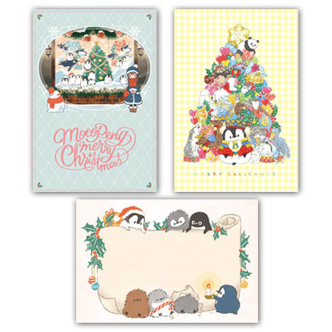 Penguin Christmas Postcards Set of 5