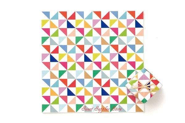 Watercolor Windmill Pattern Origami Paper Folding Paper 15x15cm