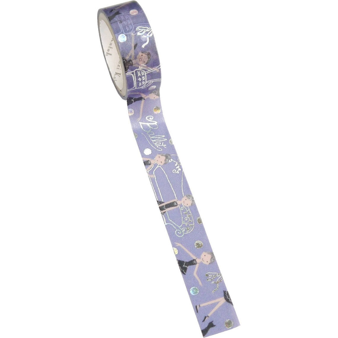 Ballet Ballerina Back Stage Silver Glitter Japanese Washi Tape Shinzi Katoh Design
