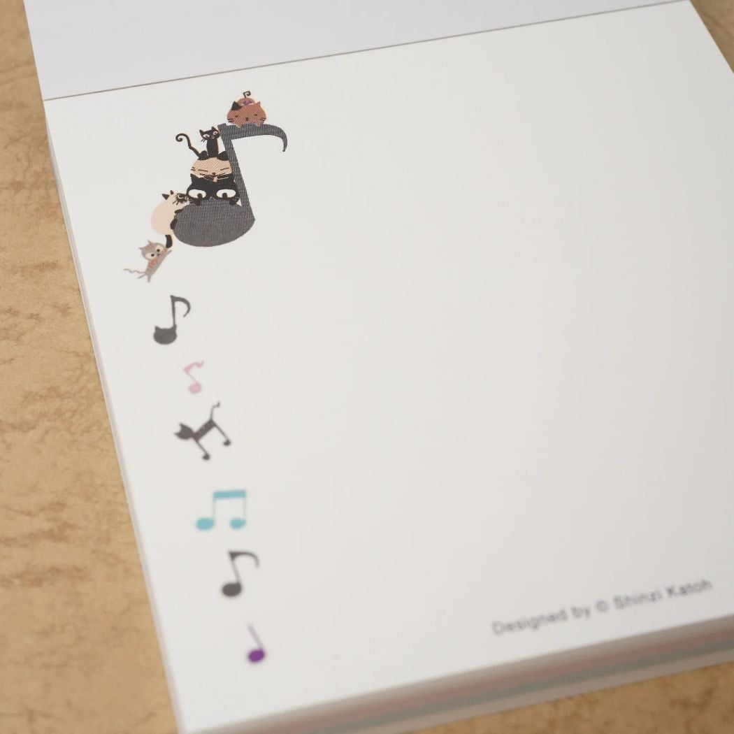 Cat Memo Pad UNEVEN CATS Music Shinzi Katoh Design