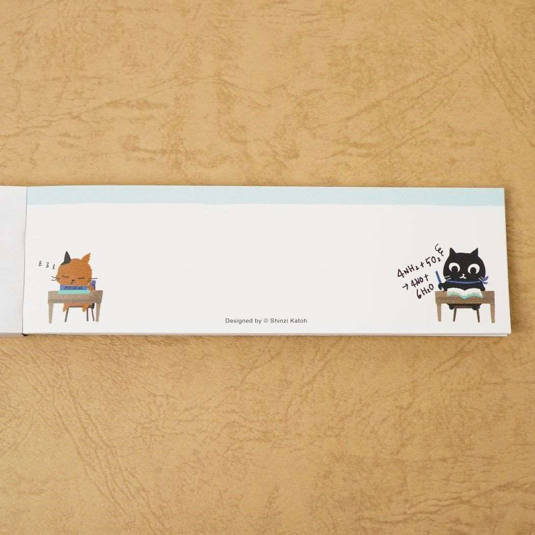 Cat Memo Pad UNEVEN CATS School Shinzi Katoh Design Sim Type