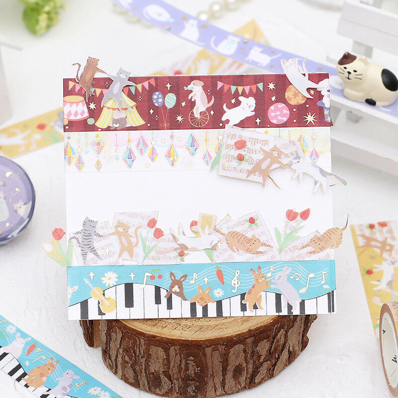 Cat & Butterfly Glitter Washi Tape Masking Tape