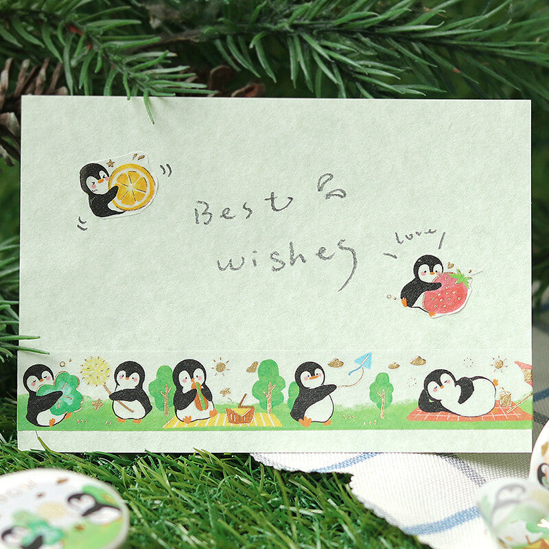 Penguin Glitter Washi Tape Masking Tape