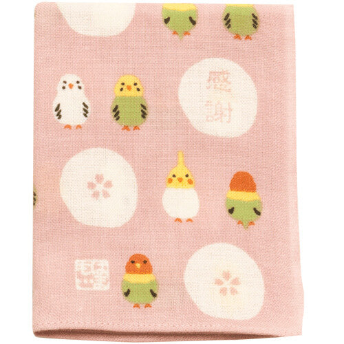 Budgie Cockatiel Lovebird Thank You Tenugui Handkerchief Cloth
