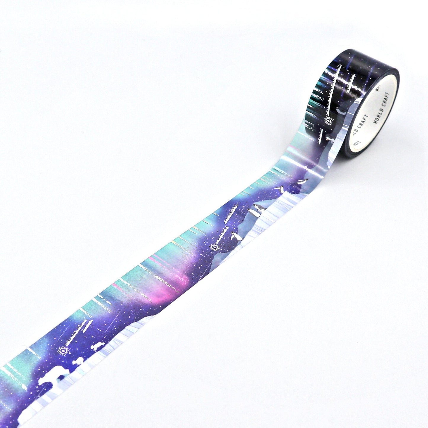 Penguin Rainbow Aurora Glitter Deco Tape Starry Sky