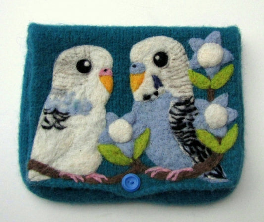 Budgie Budgerigar Parakeet Clutch Bag Purse - Boutique Sweet Birdie