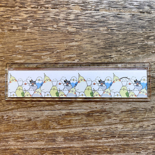 Long-tailed Tit Java Sparrow Budgie Cockatiel Ruler 15cm