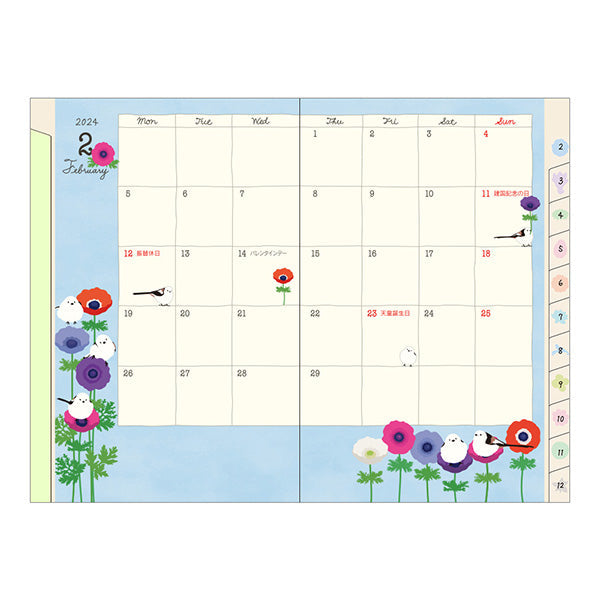 2024 Bird Planner Diary Schedule Book Mini Midori