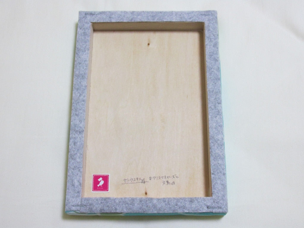 Fabric Art Panel Java Sparrow with Christmas Rose - Boutique Sweet Birdie