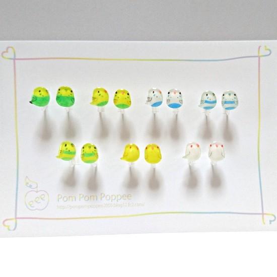 Budgie Invisible Clip On Non Pierced Earrings