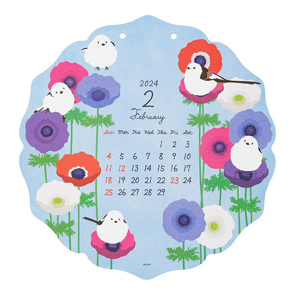 2024 Midori Bird & Flower Die Cut Wall Calendar
