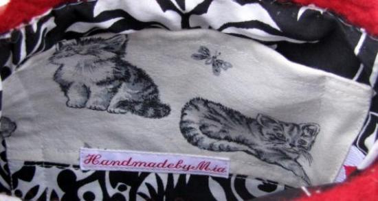 羊毛フェルトバッグ 小鳥とお友達コレクション ネコちゃん E - 小鳥雑貨専門のお店 スウィート・バーディー・ブティック