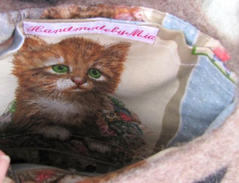 羊毛フェルトバッグ 小鳥とお友達コレクション ネコちゃん F - 小鳥雑貨専門のお店 スウィート・バーディー・ブティック