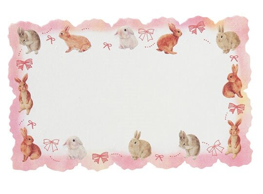 Set of 12 Rabbit Mini Message Card