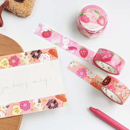 Cat & Sweet Bread Glitter Washi Tape Masking Tape