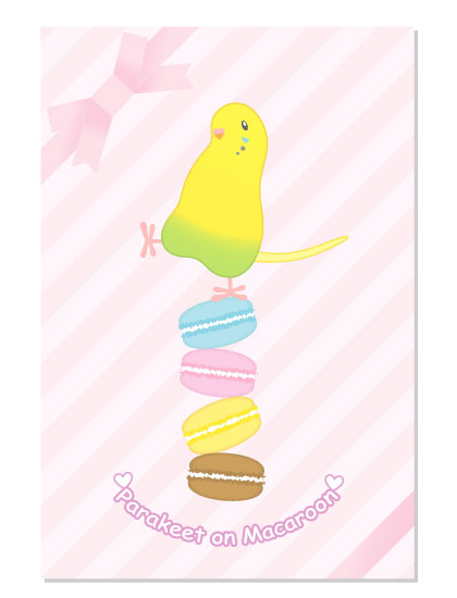 Budgie Budgerigar Parakeet Postcard Pom-032 - Boutique SWEET BIRDIE