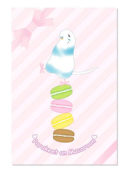 Budgie Budgerigar Parakeet Postcard Pom-034 - Boutique SWEET BIRDIE