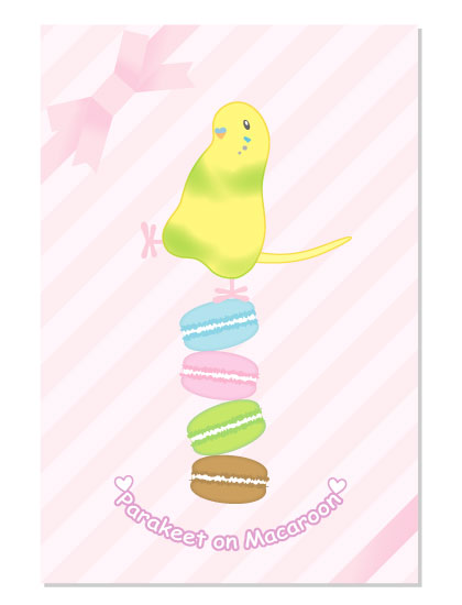 Budgie Budgerigar Parakeet Postcard Pom-035 - Boutique SWEET BIRDIE