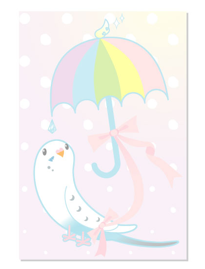 Budgie Budgerigar Parakeet Postcard Pom-042 - Boutique SWEET BIRDIE