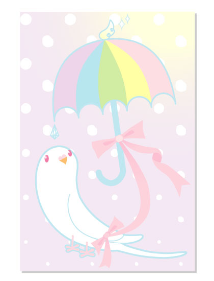 Budgie Budgerigar Parakeet Postcard Pom-045 - Boutique SWEET BIRDIE